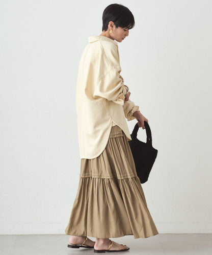 拼色牛仔襯衫/黃色