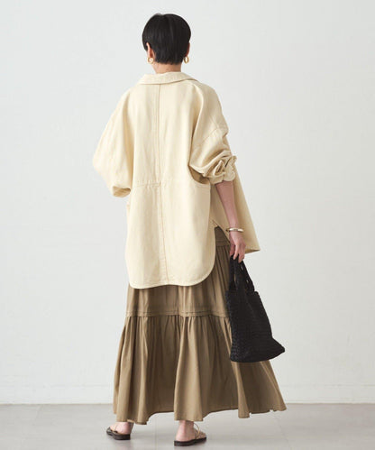 拼色牛仔襯衫/黃色