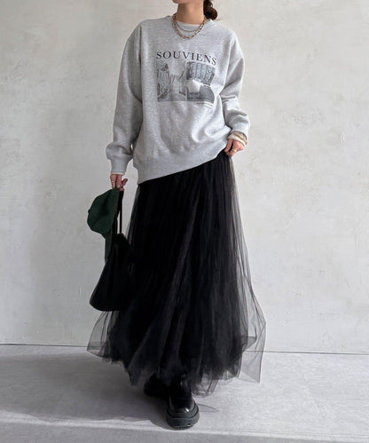 背部拉鍊照片印花加絨上衣