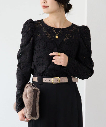 【à Nice (ア ・ニース)】工藝蕾絲襯衫