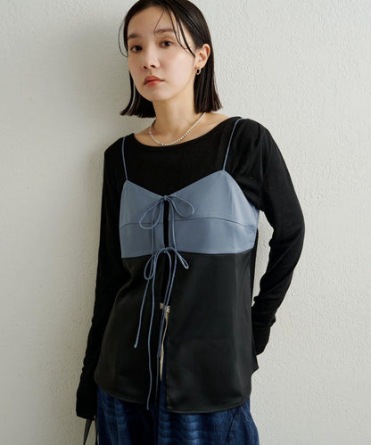 緞面蝴蝶結吊帶背心