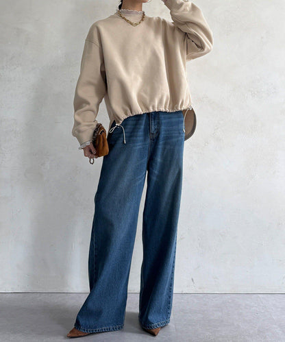 透視層疊刺繡加絨上衣