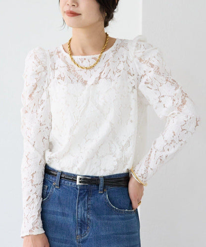 【à Nice (ア ・ニース)】工藝蕾絲襯衫