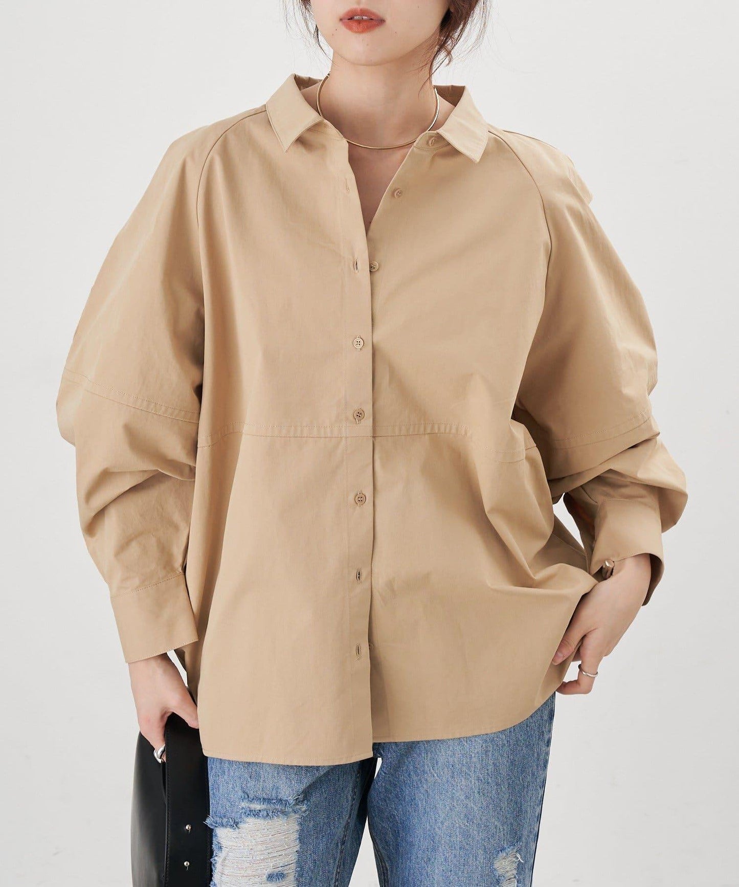 【26SS】棉質桶形襯衫