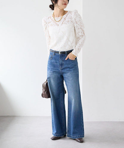 【à Nice (ア ・ニース)】工藝蕾絲襯衫
