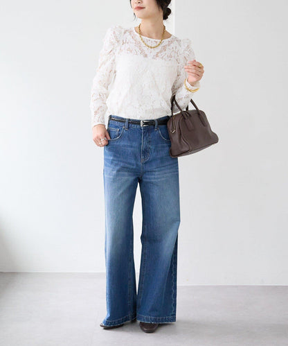 【à Nice (ア ・ニース)】工藝蕾絲襯衫
