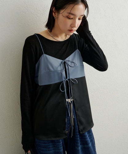 緞面蝴蝶結吊帶背心