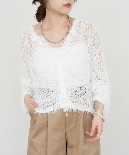 【26SS】網紗紗線點點開衫