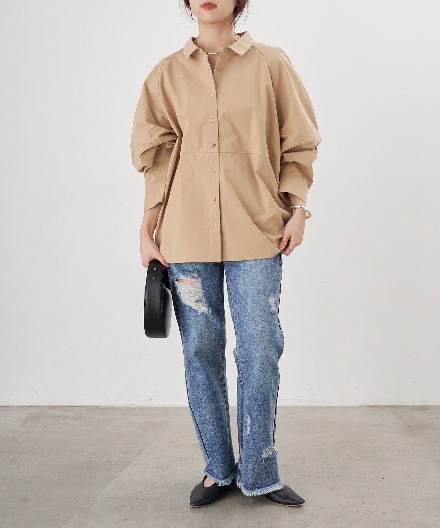 【26SS】棉質桶形襯衫