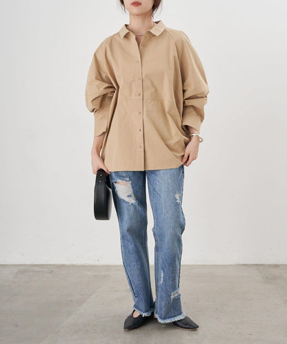 【26SS】棉質桶形襯衫