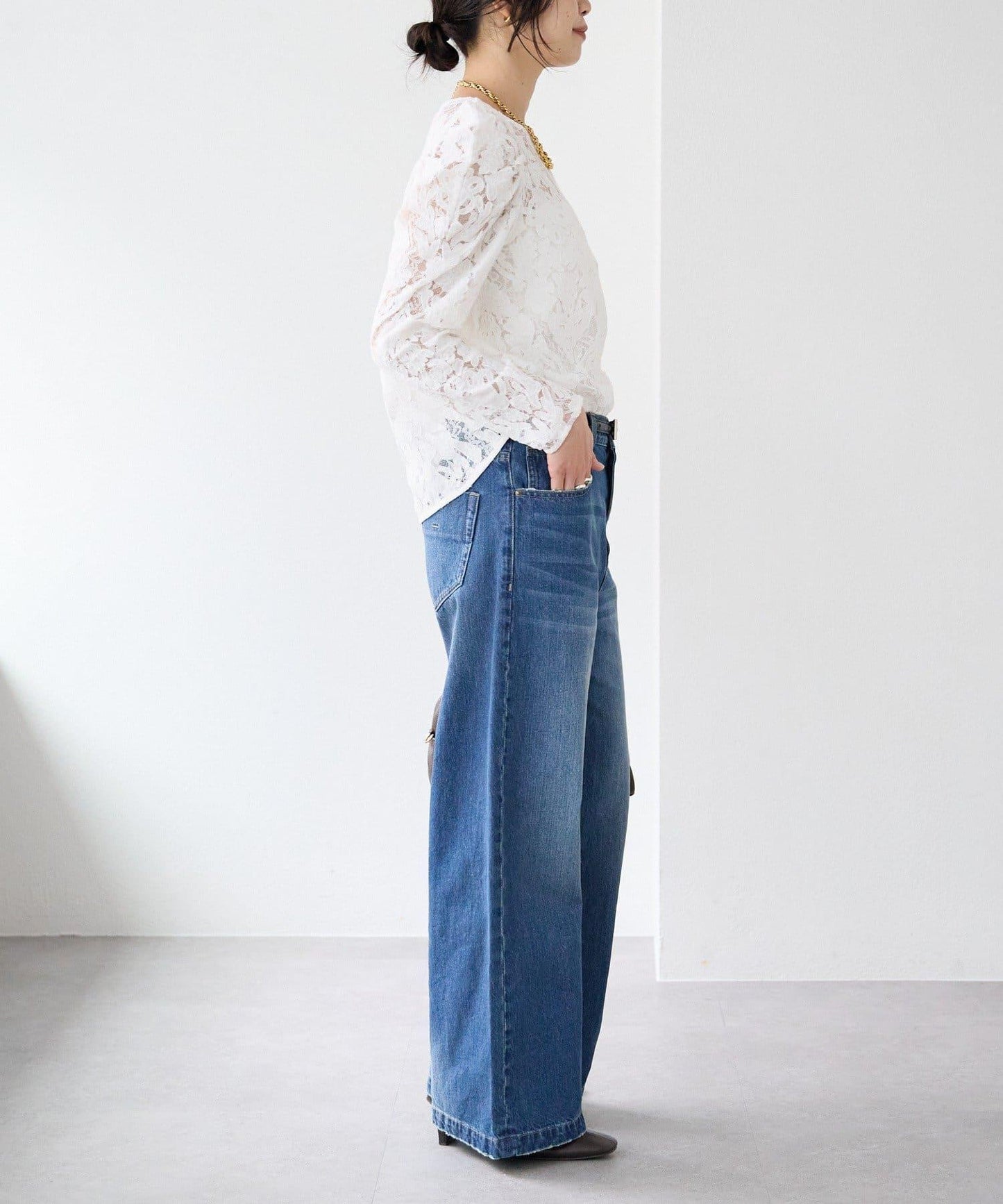 【à Nice (ア ・ニース)】工藝蕾絲襯衫