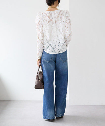 【à Nice (ア ・ニース)】工藝蕾絲襯衫