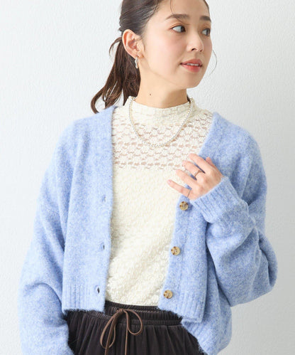 大人可愛◎彈力蕾絲高領套頭衫