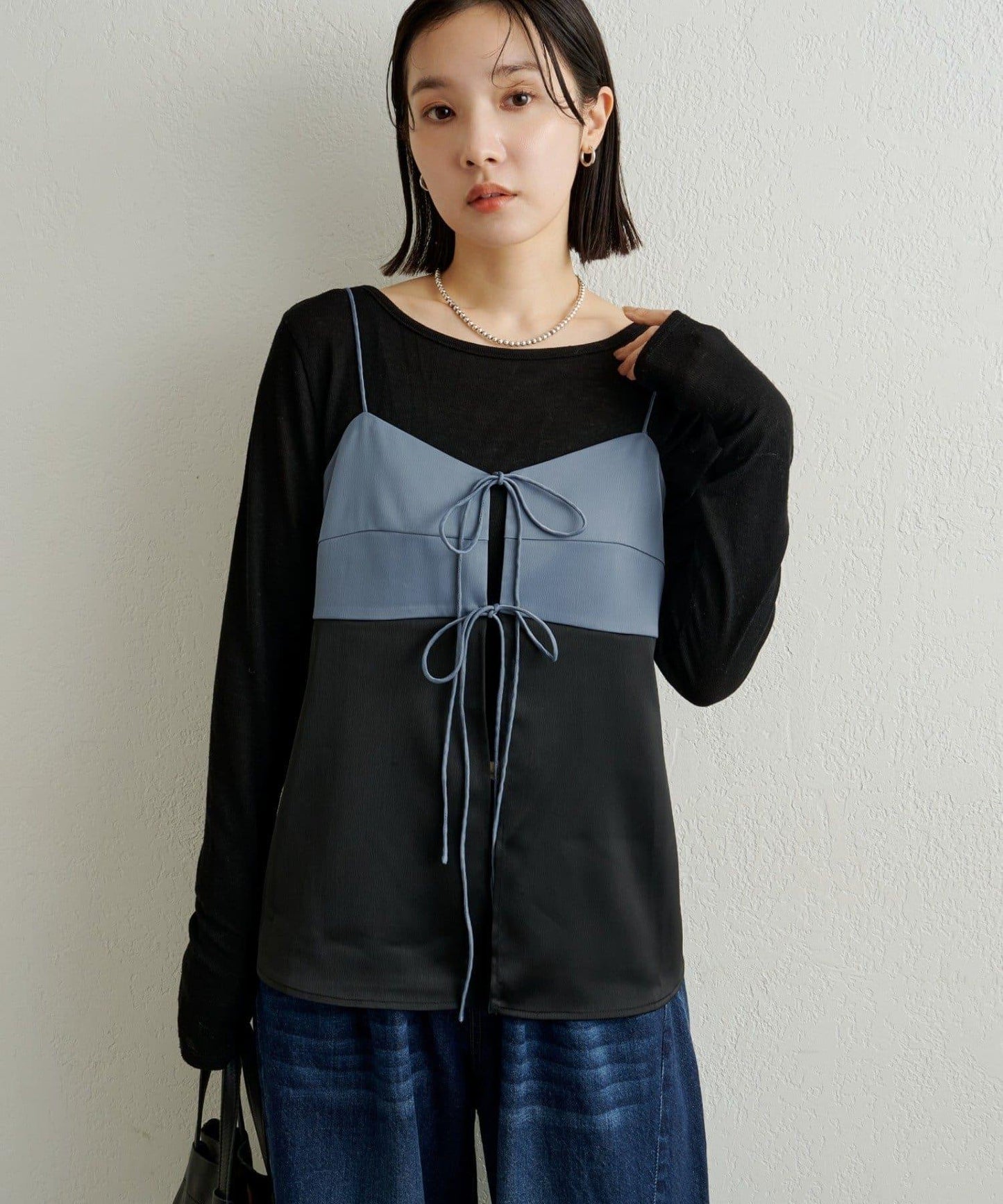 緞面蝴蝶結吊帶背心