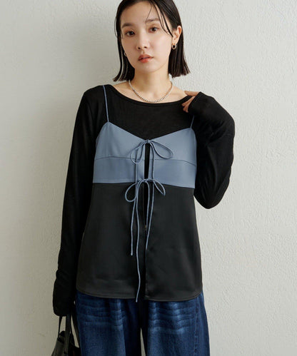 緞面蝴蝶結吊帶背心