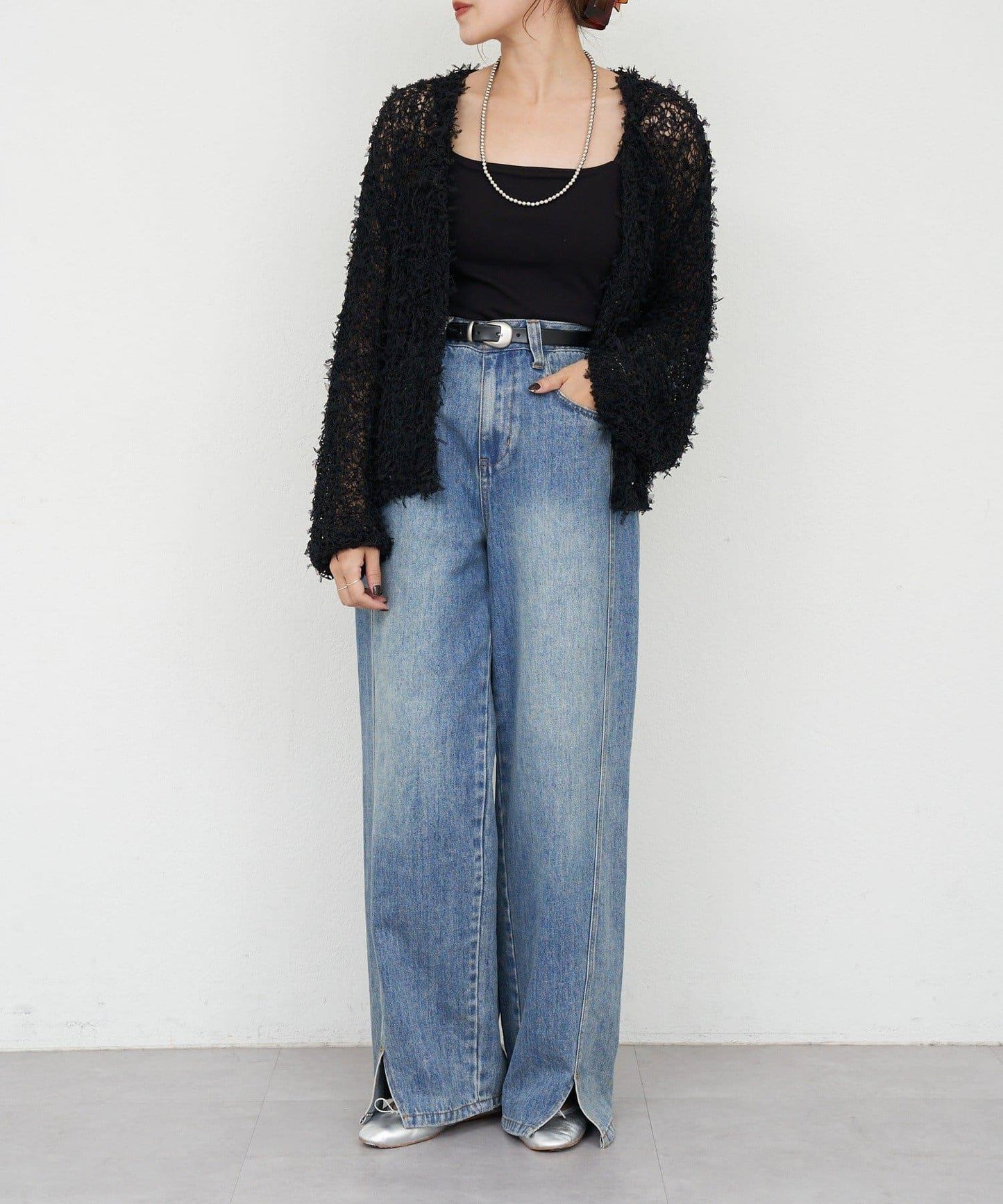 【26SS】網紗紗線點點開衫