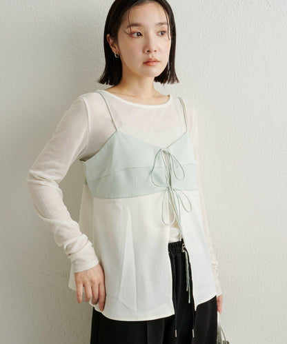 緞面蝴蝶結吊帶背心