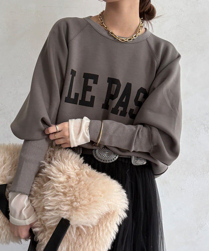 袖口羅紋箱型Logo上衣