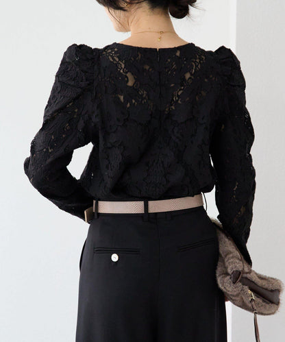 【à Nice (ア ・ニース)】工藝蕾絲襯衫