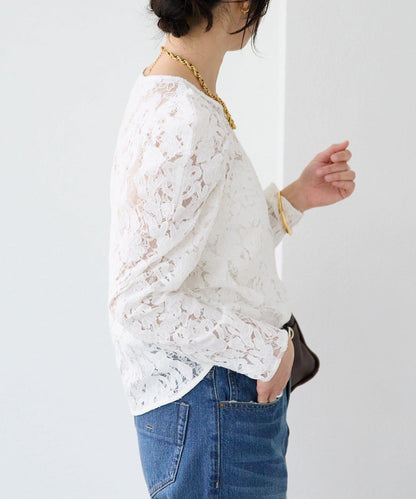 【à Nice (ア ・ニース)】工藝蕾絲襯衫
