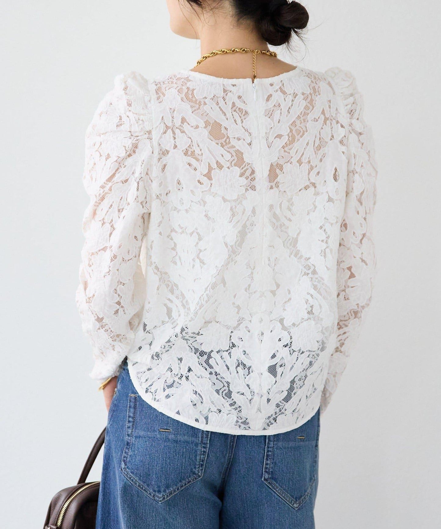 【à Nice (ア ・ニース)】工藝蕾絲襯衫