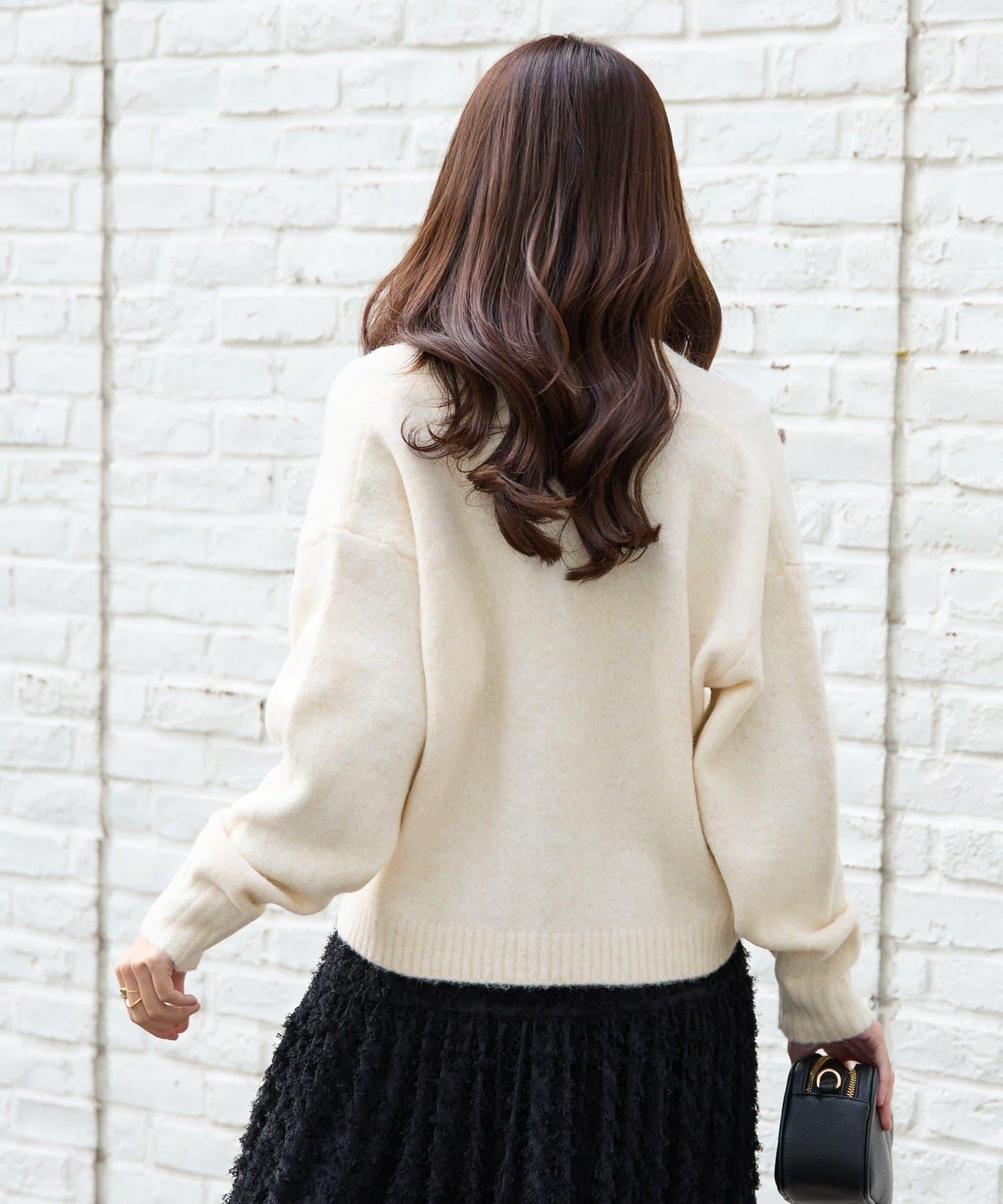 柔軟觸感狐狸絨V領開衫