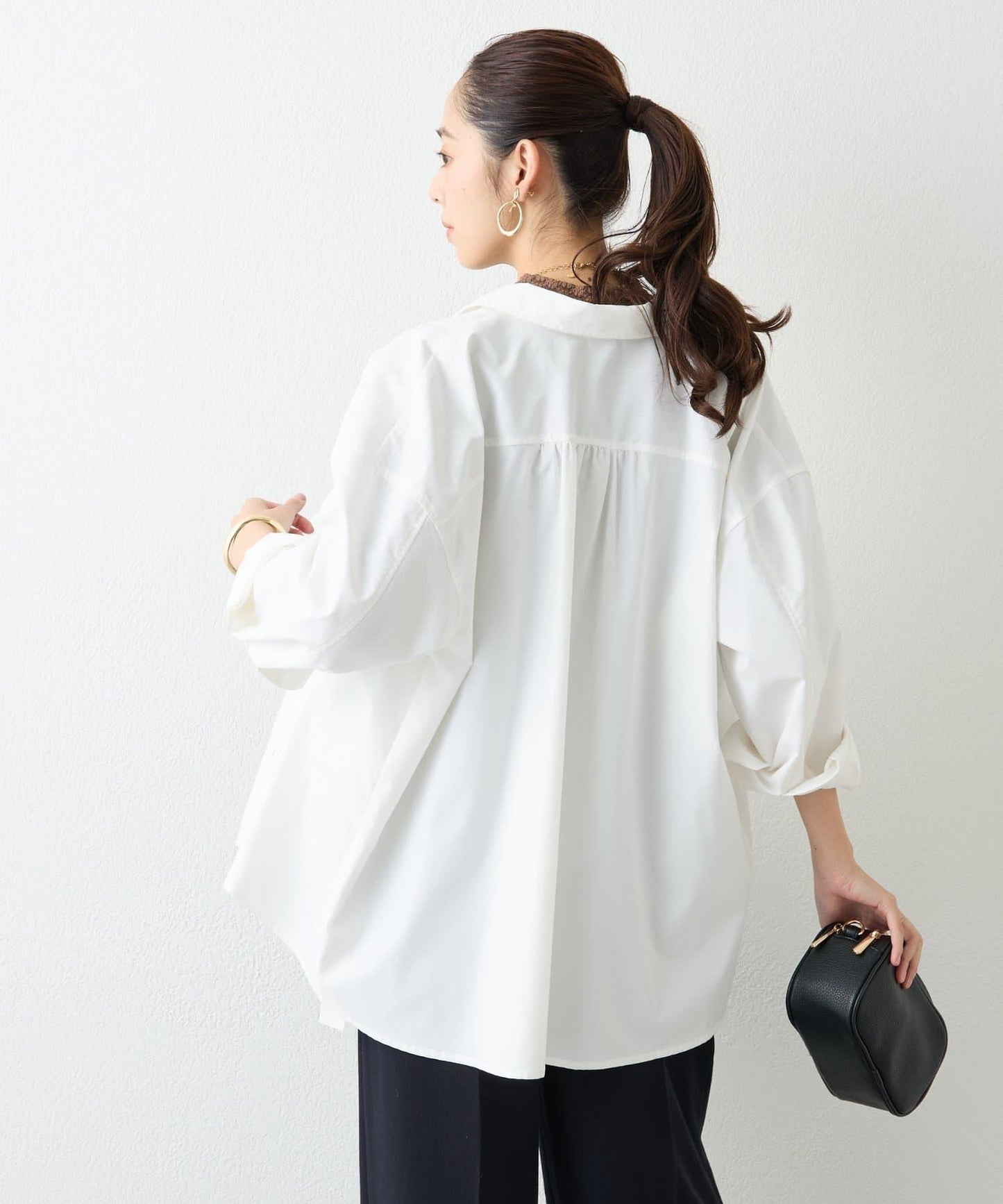 大人可愛◎彈力蕾絲高領套頭衫