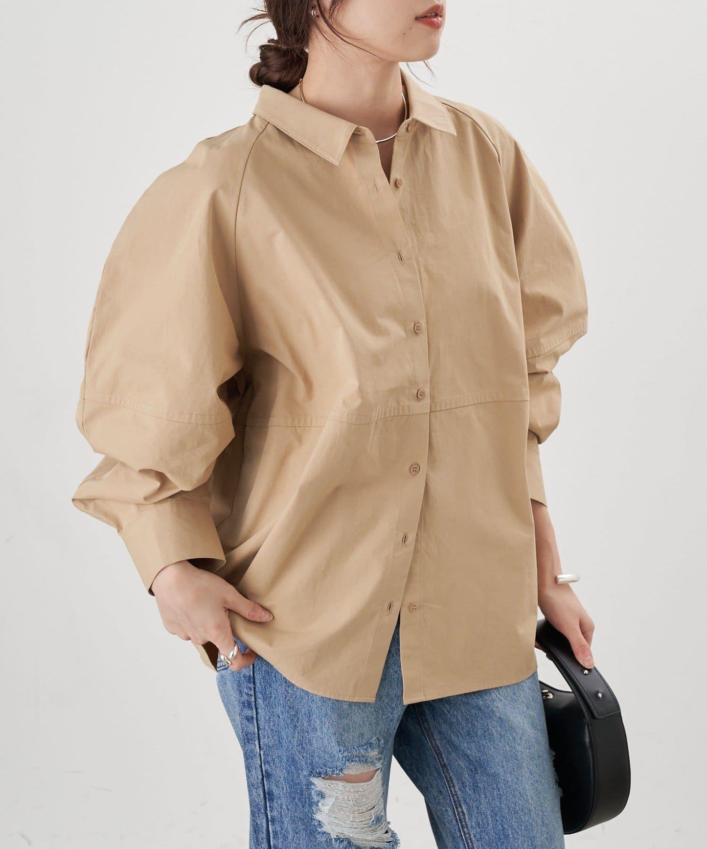【26SS】棉質桶形襯衫
