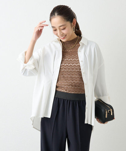 大人可愛◎彈力蕾絲高領套頭衫