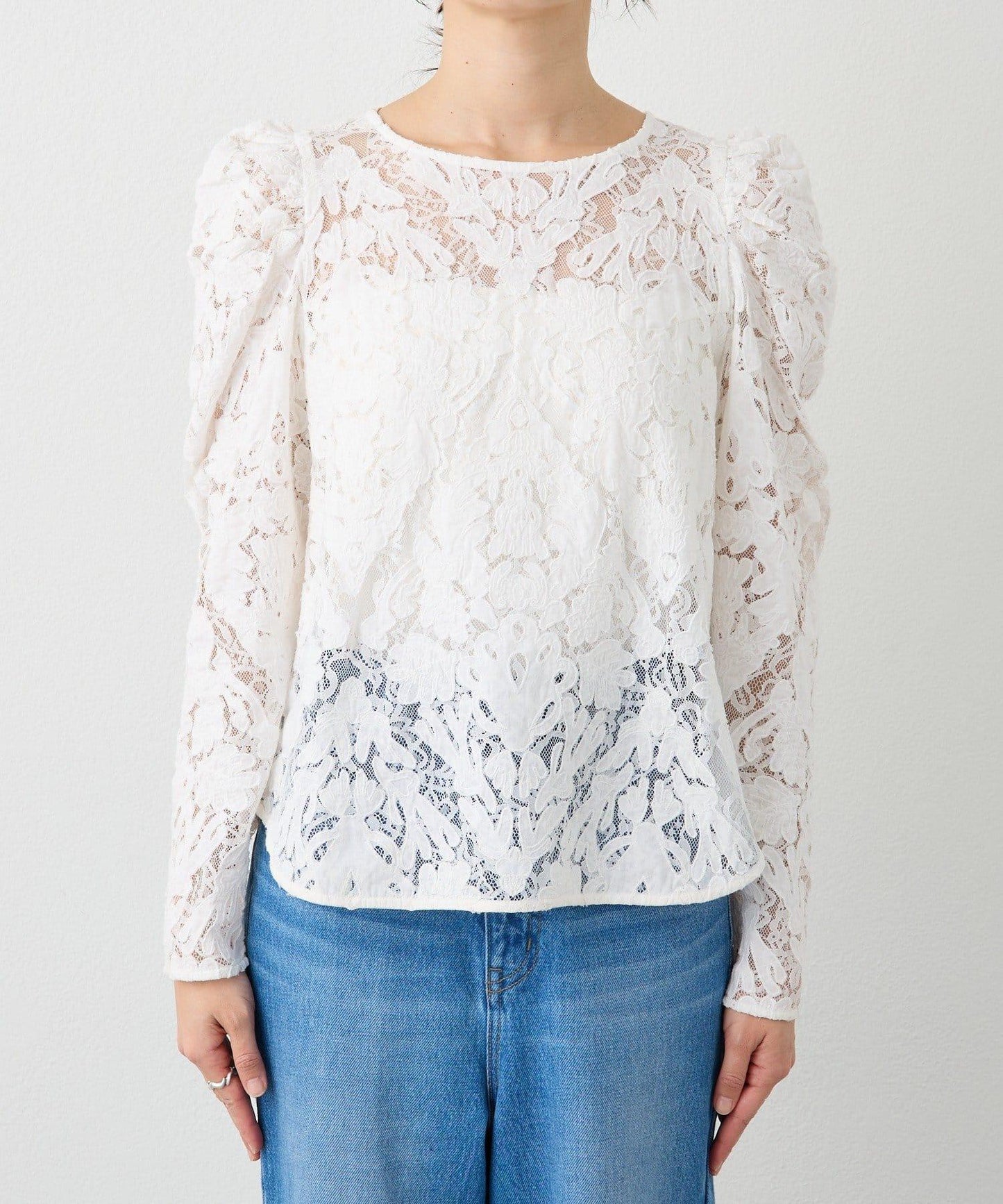 【à Nice (ア ・ニース)】工藝蕾絲襯衫