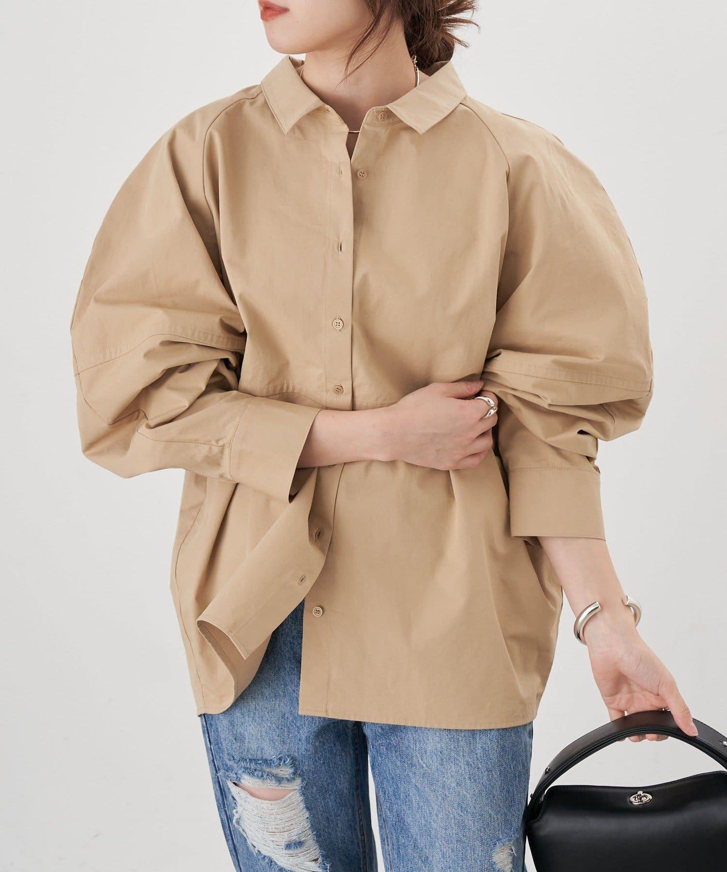 【26SS】棉質桶形襯衫