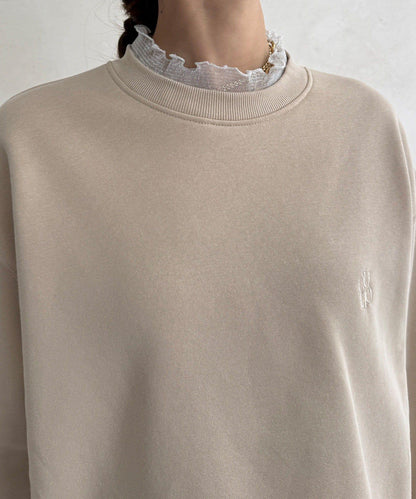 透視層疊刺繡加絨上衣