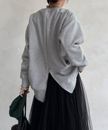 背部拉鍊照片印花加絨上衣