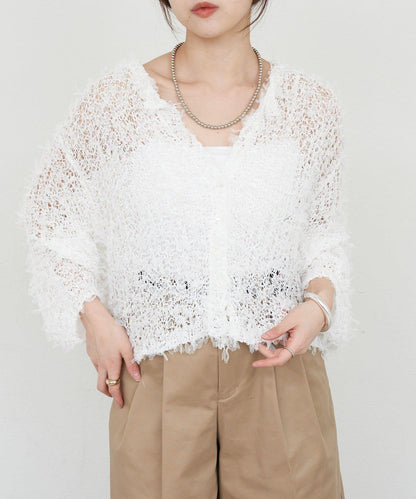 【26SS】網紗紗線點點開衫