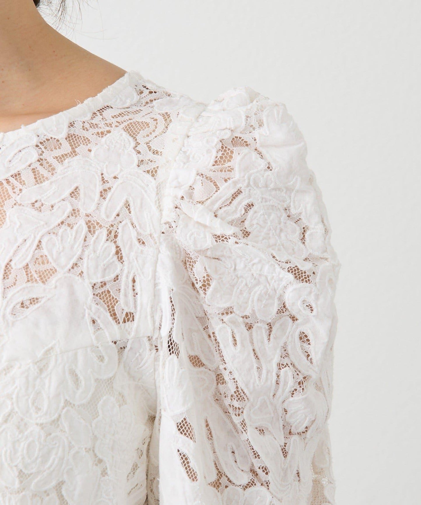 【à Nice (ア ・ニース)】工藝蕾絲襯衫