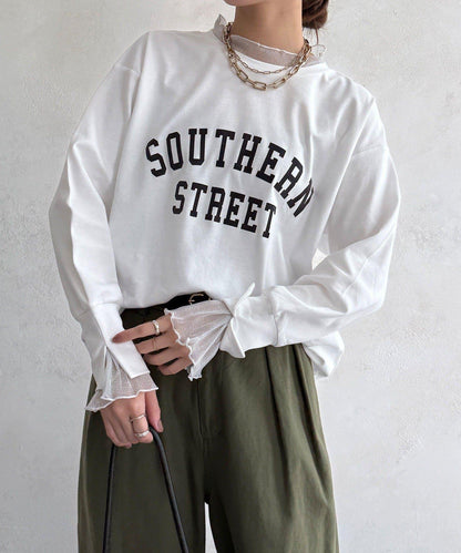 植絨字母疊穿上衣