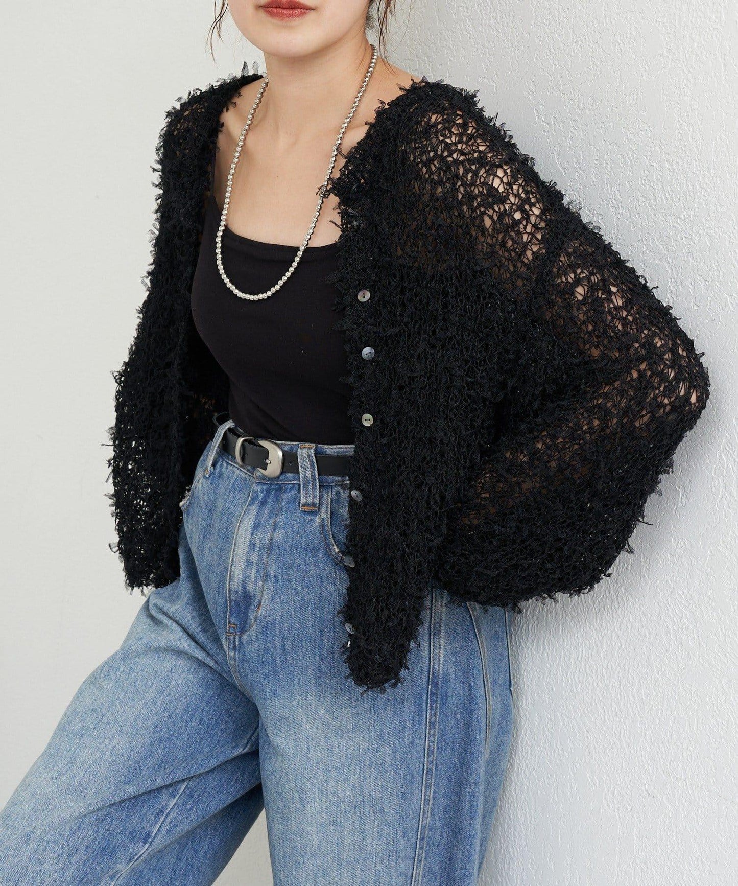 【26SS】網紗紗線點點開衫