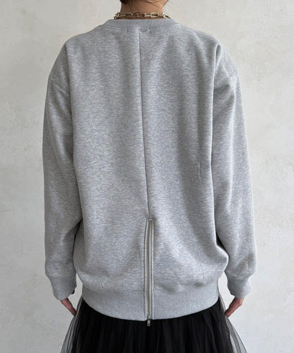 背部拉鍊照片印花加絨上衣