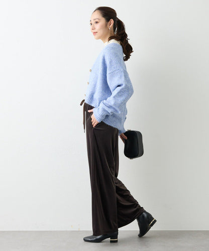 舒適穿著感透視天鵝絨休閒褲