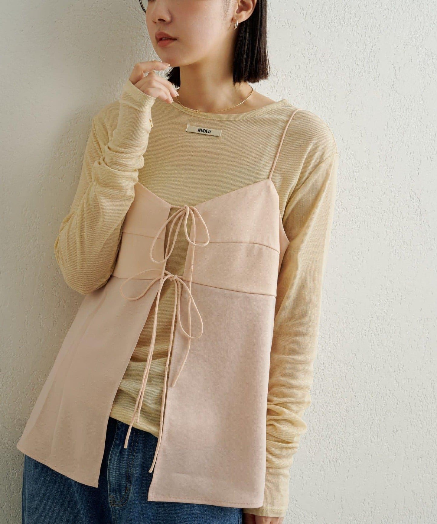 緞面蝴蝶結吊帶背心