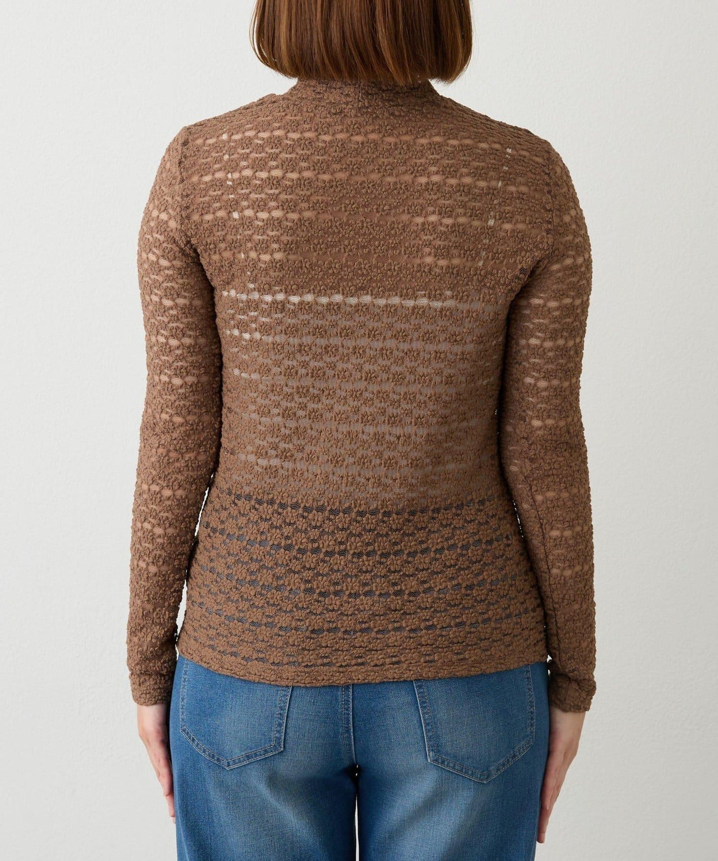 大人可愛◎彈力蕾絲高領套頭衫