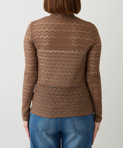 大人可愛◎彈力蕾絲高領套頭衫