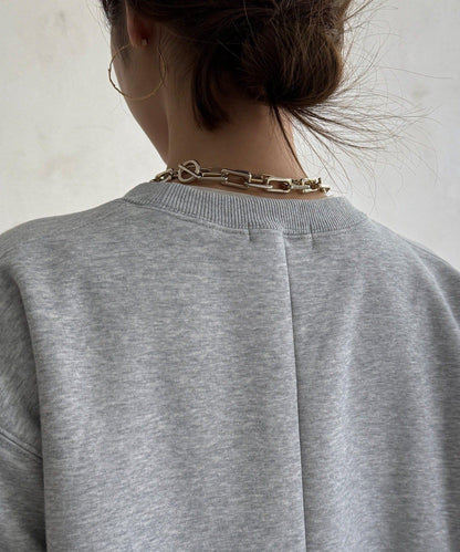 背部拉鍊照片印花加絨上衣