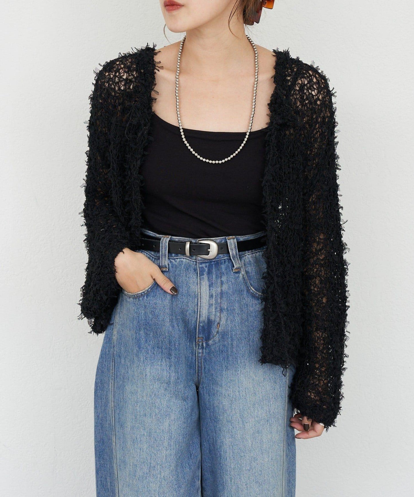 【26SS】網紗紗線點點開衫