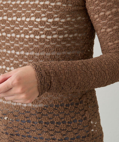 大人可愛◎彈力蕾絲高領套頭衫