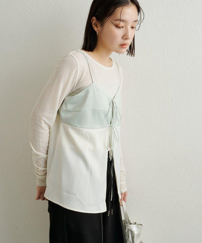 緞面蝴蝶結吊帶背心