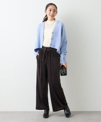 柔軟觸感狐狸絨V領開衫