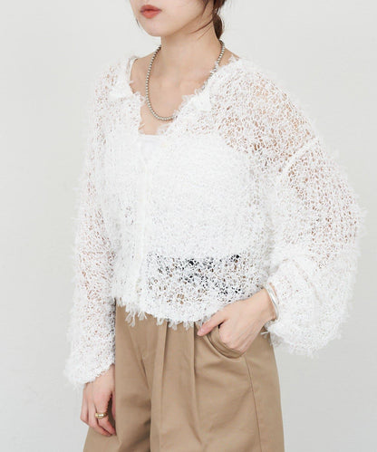 【26SS】網紗紗線點點開衫