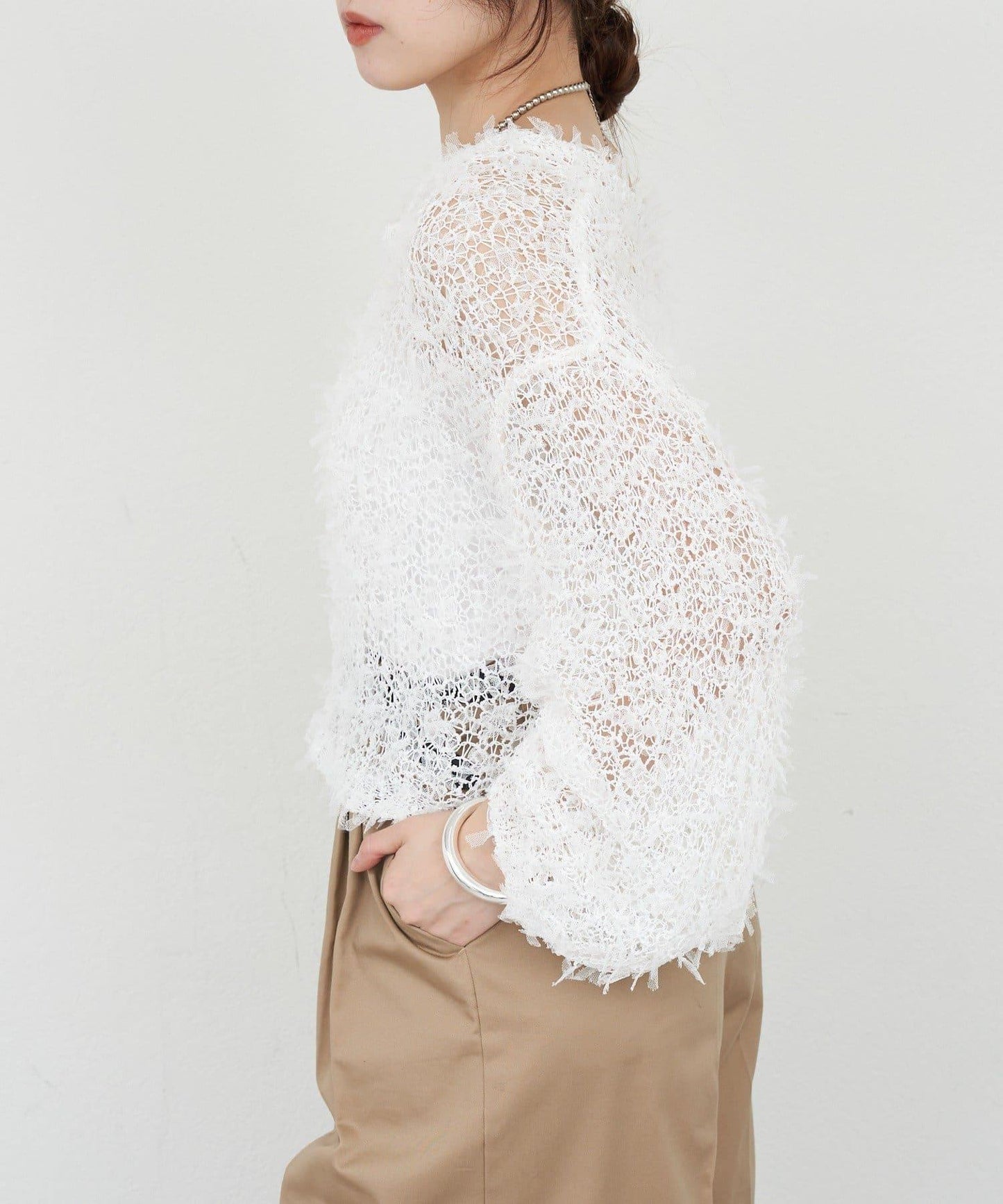 【26SS】網紗紗線點點開衫