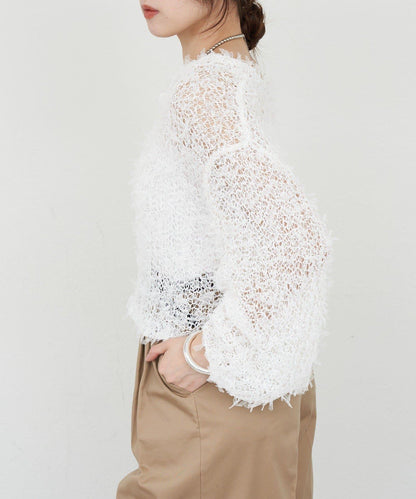【26SS】網紗紗線點點開衫